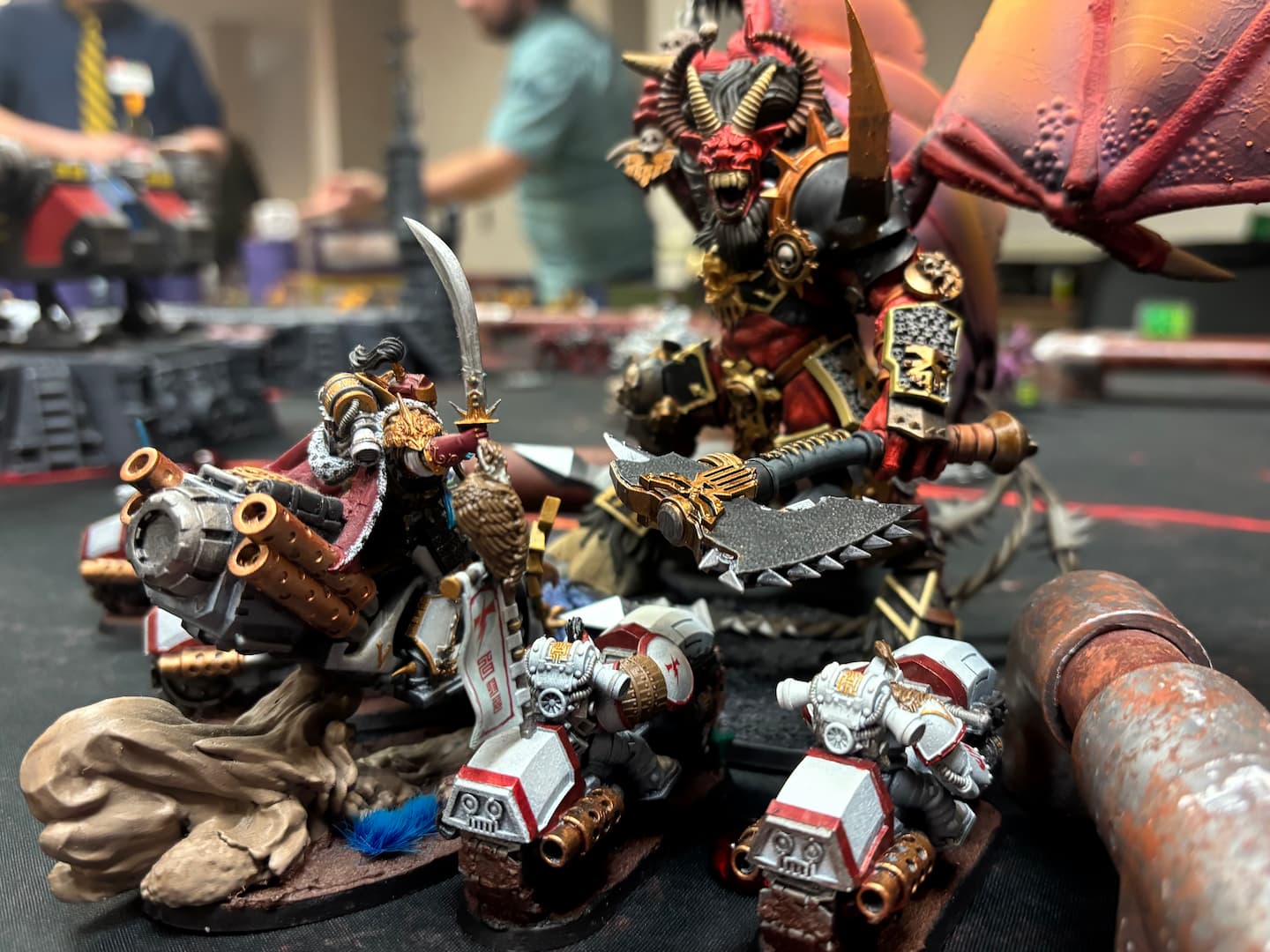 Jaghatai Khan and his retinue face off against Angron